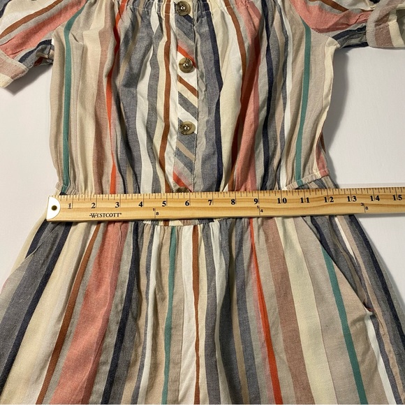 Hint of Blush Striped Cotton Blend Short-Sleeve Romper - Picture 10 of 11